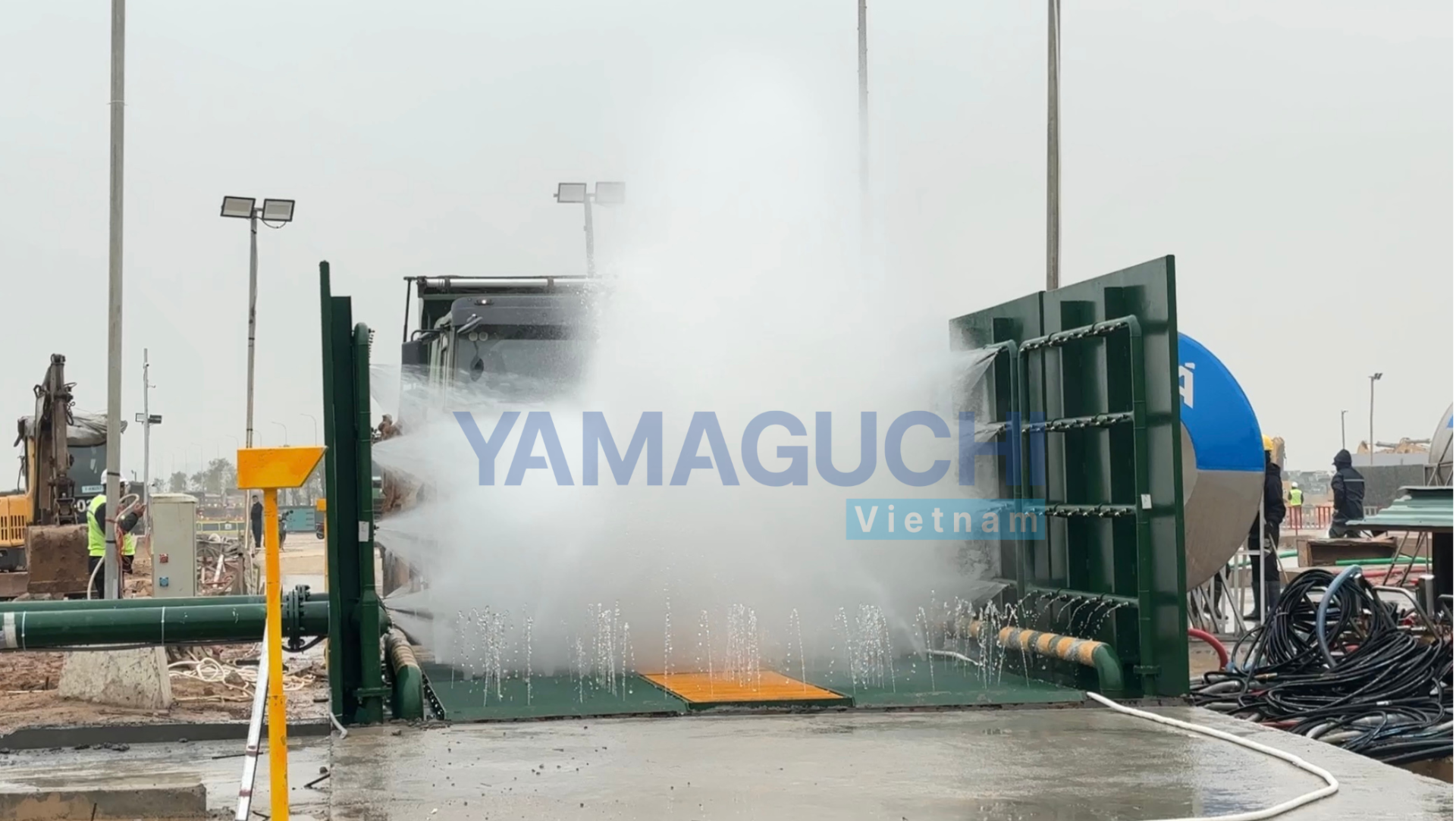 Hệ thống rửa xe công trường tự động hiện đại, công suất lớn