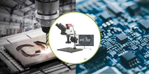 Application of 3 -eye microscopes in electronics and mechanics